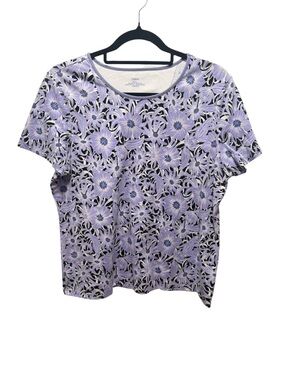 Izod Lavender Floral Short Sleeve Tee